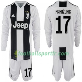 Tenue Juventus Mario Mandzukic 17 Enfant Domicile 2018-2019 Maillot de Foot ML